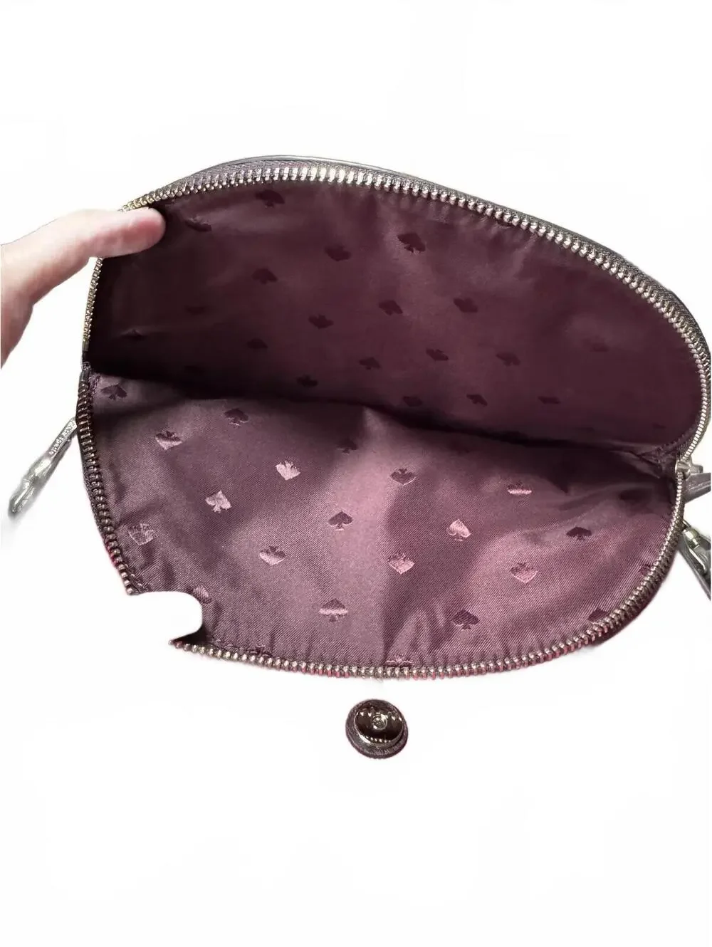 Kate Spade Crossbody Bag with Pink Plaid Pattern and Brown P